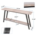 thumbnail image 4 of Walsport 63 Inch Console Table Sofa Table, 2-Tier Sofa Table for Hallway,Entryway,Living Room(Oak), 4 of 7