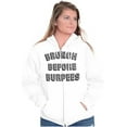 thumbnail image 4 of Brunch Before Burpees Funny Workout Womens Plus Size Graphic Zipper Hoodie Brisco Brands 5X, 4 of 5