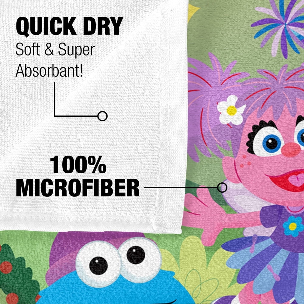 Sesame Street Furry Friends Forever Elmo Abby Cookie Monster Presents Kids Beach Towel, 30'x60'