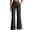 Black, variant on Women Striped High Waist Flared Suit Pants, Side Pocket Full Length Wide Bootcut Trousers Business office Commute Spring Fall Elegant Bottoms Beige XL(XL)