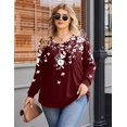 thumbnail image 5 of Zeagoo Womens Plus Size Tops Puff Long Sleeve T-Shirts Pleated V Neck Tunics Fall Dressy Casual Loose Blouse, 5 of 5