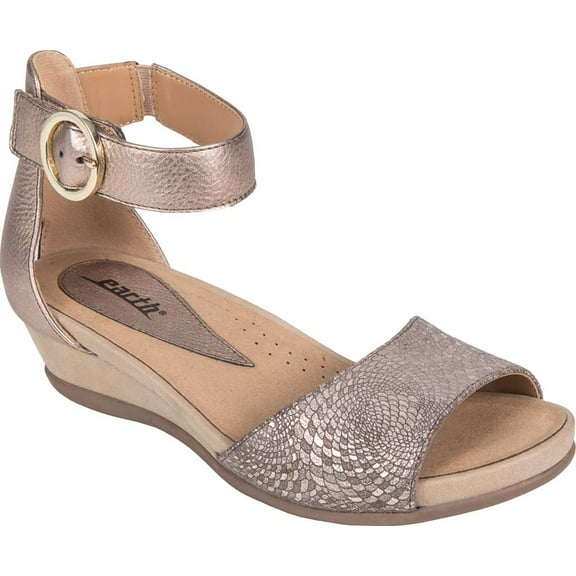 Women's Earth Hera Ankle Strap Sandal Champagne Mosaic Printed Suede 7 M