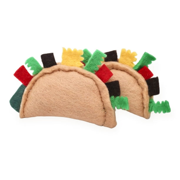 Glaciart One Felt Taco Juguetes Para Gatos Con Hierba Gatera | 2 Piezas Lindo Juguete Para Gatos Para Interacción Y Alivio Del Aburrimiento Alienta A Hacer Ejercicio, Explorar Y Jugar | Relleno Con Hi