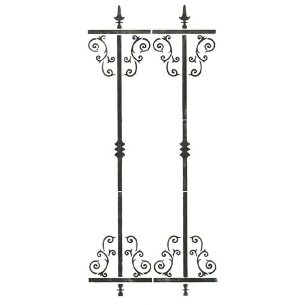 Iron Fencing Wall Stencil SKU 2914 by Designer Stencils