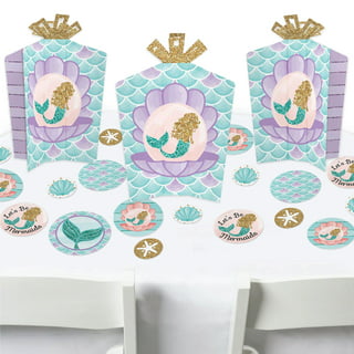 “Barbie Mermaid” Birthday Party Supplies Pack for 16: Plates, Napkins,  Cups, Table Cover, Banner, Center Table decoration, Candle and Balloons.  AMSCAN