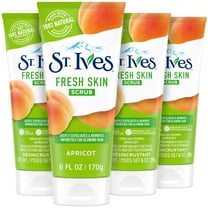 St. Ives Fresh Skin Apricot Face Scrub, Deep Exfoliator Skin Care for Clean, Glowing Skin, Oil-free Facial Scrub Made with 100% Natural Exfoliants, 6 oz, 4 Pack C3