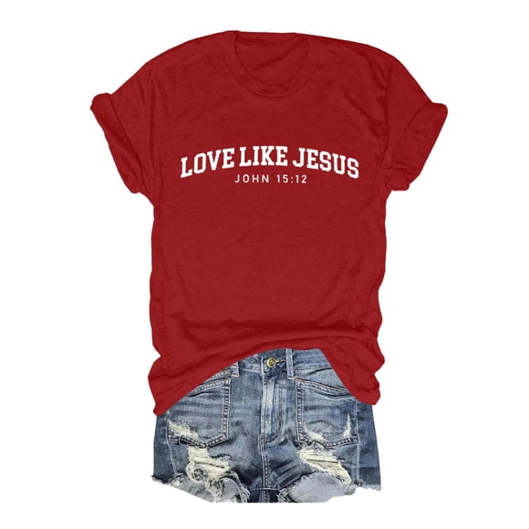 HXWCHsWomen Essential Plain TeeWomen's Casual Loose Fit Crewneck T-Shirt Short Sleeve Everyday Comfortable Stylish Basic top XL Red