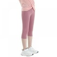 thumbnail image 6 of GYRATEDREAM Girls' Active Leggings - 2 Pack Below Knee Length Performance Yoga Pants with Pocket (Little Girl/Big Girl) 4-13 Years, 6 of 17