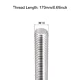 thumbnail image 2 of Uxcell Fully Threaded Rod M10 x 170mm 1.5mm Thread Pitch 304 Stainless Steel Right Hand Threaded Rods Bar Studs 2 Pack, 2 of 6