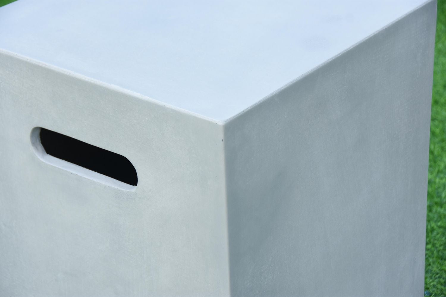 Elementi Square Propane Tank Cover, Glass-Fiber Reinforced Concrete - Fire Pit Accessories -Smooth Gray