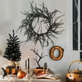 thumbnail image 5 of Artificial Black Twig Wreath with Glitter Bats - Handmade Sparkling Hanging Decorations for Front Door, Indoor/Outdoor Halloween Party, 18in, 5 of 6