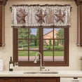 thumbnail image 6 of Texas Star Vintage Curtain Valances for Windows, Kitchen Valance Window Treatments Panel 2 Pack, Brown Retro Art Red Berry Wooden Rod Pocket Short Curtains for Bathroom Bedroom 42 x 18 Inch, 6 of 8