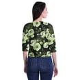 thumbnail image 3 of Moomaya Printed Keyhole Neck Ring Top Casual 3/4th Sleeve Tees Tank Tunic Top, 3 of 5