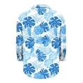 thumbnail image 4 of Camisas de cuello de la tripulación de manga corta para las mujeres hawaiana impreso cuello acampanado blusa casual suave verano playa top, 4 of 6