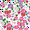 Packed Pink Flowers, variant on Singer Patriotic Fabric, 100% Premium Cotton 4Th Of July Decoration Blue Red Print Quilting, 108" X 44", Patriotic Paws - 3 Yard Cut