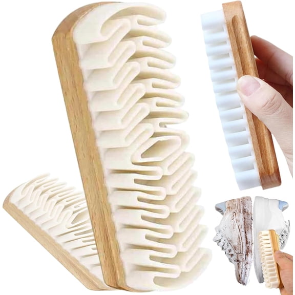 Suede Shoe Brush and Eraser, 2026 Upgraded Suede Brush and Eraser, Soft Suede Shoe Brush Cleaner, Suede Cleaning Brush for Shoes, Bags, Jacket, Purse, Sofa with Wooden Handle, Stain Eraser