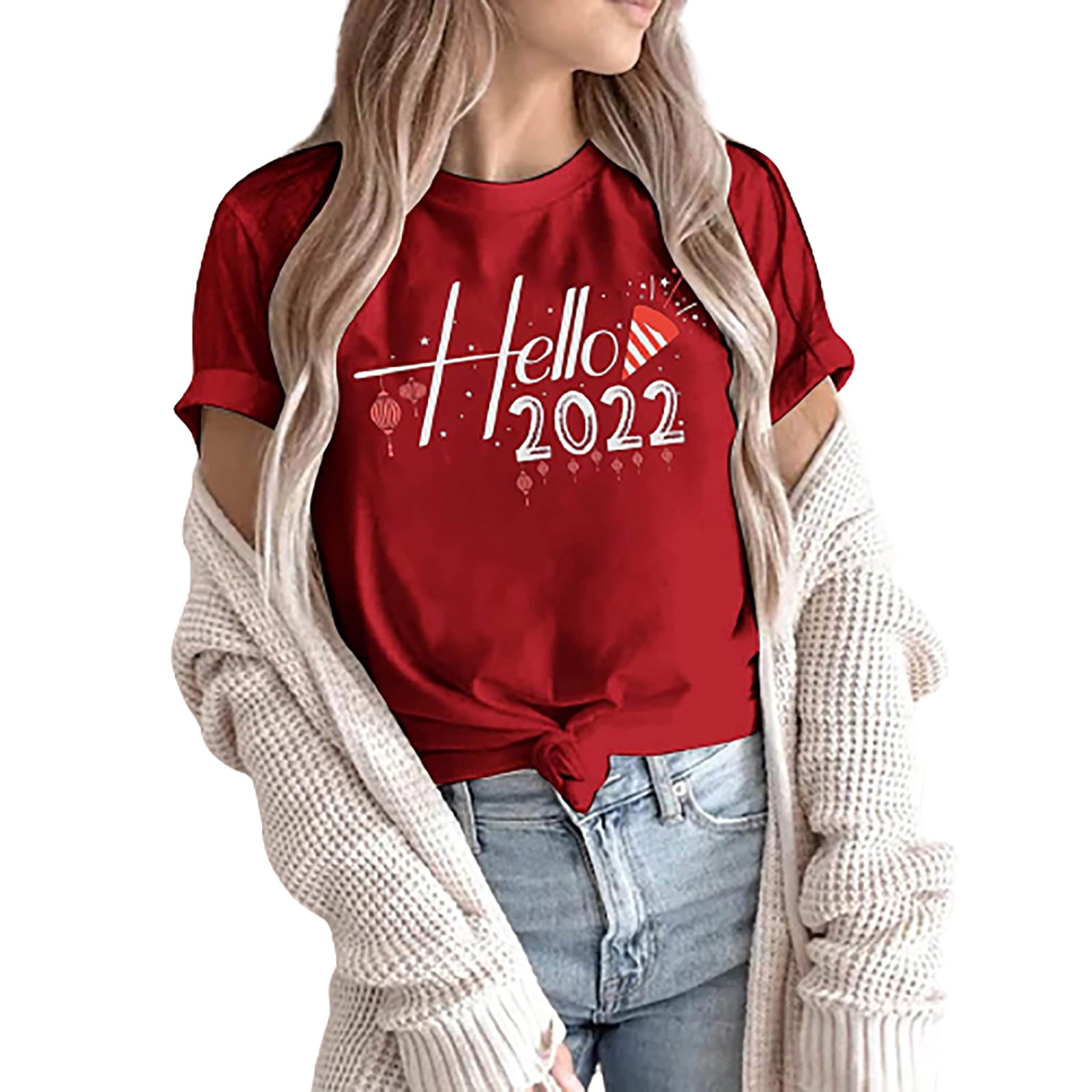 Womens Tops Blouse Christmas Printed 
