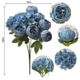 thumbnail image 2 of Wishtip Flores Artificiales De Peonía, 2 Paquetes De Peonías Falsas De Seda Sintética Con Ramos De Flores De Hortensias Para Decoración De Bodas, Hogar, Fiestas, Arreglos Florales, Centros De Mesa, Co, 2 of 5