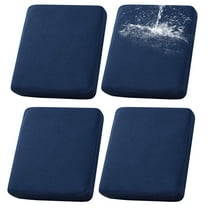 TOPCHANCES 100% Waterproof Outdoor Patio Cushion Covers for Outdoor Seat Cushions, Patio Chairs, Stretch Sofa Seat Cushion Slipcovers Furniture Protector, Covers Only (4 Pack, Navy)
