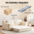 thumbnail image 6 of Jopath Floor Sofa Loveseat Sofa, Comfortable Deep Seat Sofa Bed, Modern Small Corduroy Couch Reversible Cushion With Pillows For Living Room Bedroom,White, 6 of 9