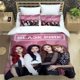 thumbnail image 1 of Juego de ropa de cama con estampado de grupo idol coreano, suministros de cama exquisitos, funda nórdica, edredón, juego de cama de lujo, negro-rosa, 1 of 4