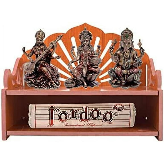 CrazyInk Wooden Readymade Wall Hanging Puja Temple for Home God Stand for Pooja Room Mandir Wood Devghar Stand for Office and Shop Crazyink-521