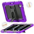 thumbnail image 3 of Rugged Case For Apple iPad Pro 11 (2024) – 3-Layer Protection Shockproof Stand Cover with Screen Protector, Adjustable Stand, Shoulder Strap, & Pencil Holder -- Purple, 3 of 10