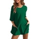 thumbnail image 2 of mfyjkho Mono Deportivo De Gran Tamaño Para Mujer, Con Cuello En La Espalda, Media Manga Corta, Para Usar Tanto Por Delante Como Por Detrás, Pantalones Cortos Casuales Con Bolsillos. S, 2 of 9