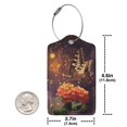 thumbnail image 4 of Disketp 2 Pcs Luggage Tag For Suitcase,Butterfly Sitting On A Flower Leather Baggage Tag With Stainless Steel Loop Privacy Cover For Women Men Girls, 4 of 5