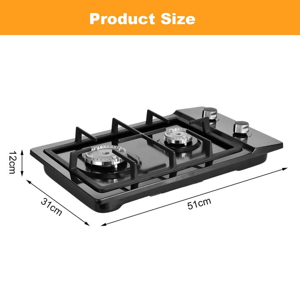 WAASOSCON Multi-Function Tabletop and Built-In Propane Stove, 2/4/5 Burner Stainless Steel Cooktop with Thermocouple Protection, and Anti-Scalding Knobs for Indoor Kitchen Cooking