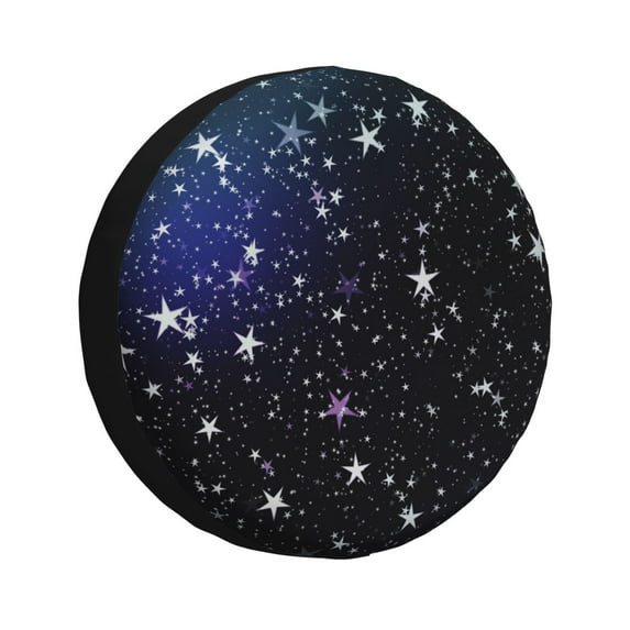 DouZhe Waterproof Spare Tire Cover, Night Stars Prints Adjustable Wheel Covers Fit for Jeep Trailer RV SUV Car, 15 inch