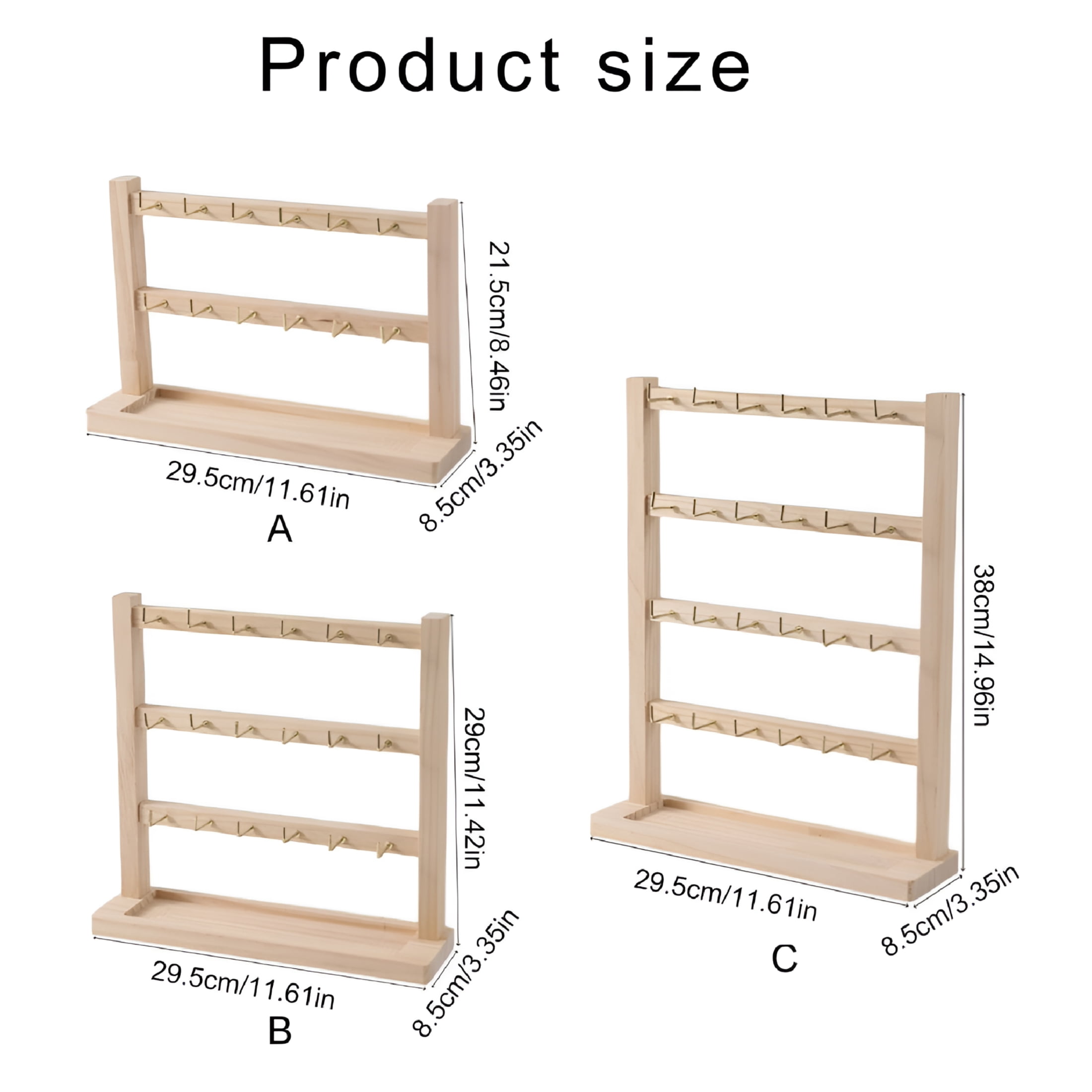 XIBUFE Elegant Key Holder Organizers Rack Personalized Keychain Storage Stand Holder Delicate Wood Key Rings Organizers Hanging Jewelry Organizer