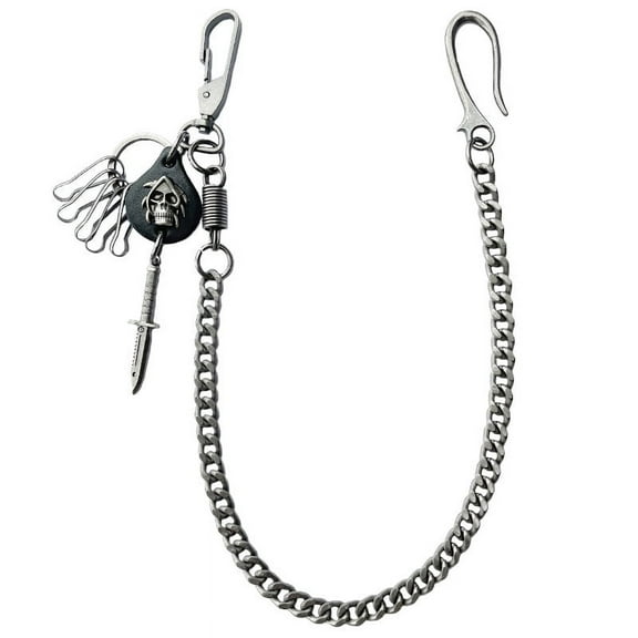 23" Strong Leash w/ Death Skull Thick Wallet Biker Trucker Jean Key Chain