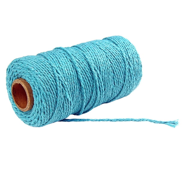 Moyic Cuerda de algodón de 91,5 m, cuerda artesanal de macramé, cuerda de hilo de algodón de Color sólido, Textiles para el hogar, cuerda De coser azul