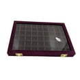 thumbnail image 1 of Lints Jewelry Organizer Large Capacity Storage Box Tray Necklace Rings Holder with Lid for Home Travel Multifunction Case Dark Purple, 1 of 9