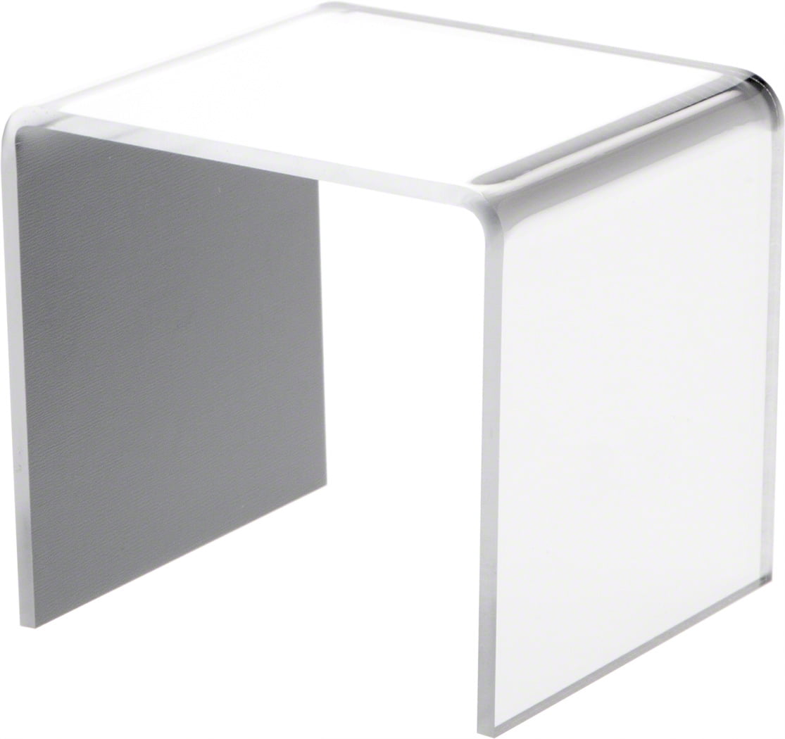 Plymor Clear Acrylic Rectangular Riser 2"H x 3"W x 2"D 2 Pack 1/8" thick 