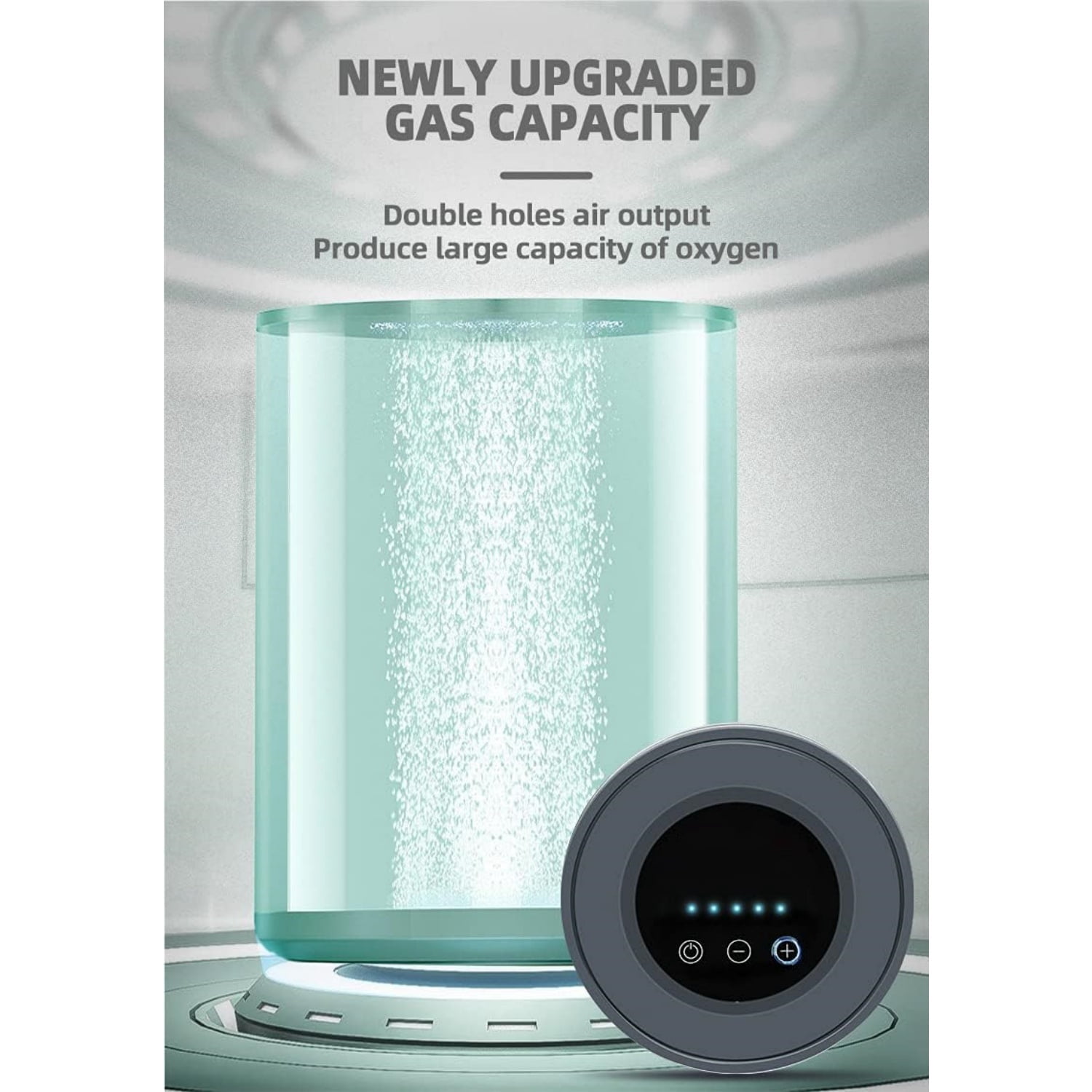 Aquarium Air Pump Dual Outlets, Ultra Quiet Fish Tank Air Pump 20-600 Gallons, 5W 110V Silent Water Oxygen Aerator Pump, up to 10L/min 0.022MPa Adjustable High Output Air Stone Bubbler