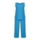 thumbnail image 4 of Conjunto de pantalones y tops de camisa sin mangas con cuello redondo liso para mujer Wmkox8yi  bvn3738, 4 of 8
