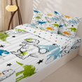 thumbnail image 3 of Homewish Funny Dinosaur Zipper Twin Comforter Sets with Fitted Sheet and 2 Pillowcases,Cute Wildlife Zipper Bedding Set,White,Polkadot Reversible,4pcs, 3 of 8