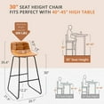 thumbnail image 2 of LUE BONA Upholstered Checkered Pattern Bar Stools Set of 3, Faux Leather 30 Inch Bar Height Chairs for Kithchen Island, Whiskey Brown, 2 of 8