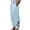 Light Blue, variant on Admvng Lounge Pants Women Summer Solid Color Casual Cotton and Linen Pocket Trousers S-3XL