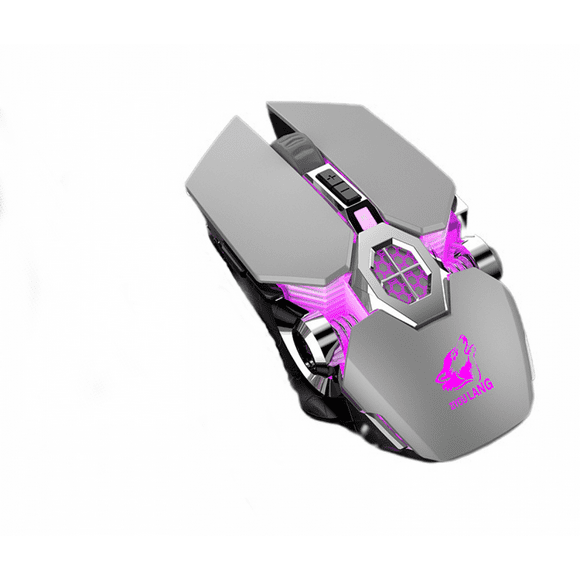 Bluetooth Wireless Dual Mode Charging Gaming Mouse Silent Water Cooling Illuminated Mechanical Mouse, USB Wireless Mouse with 6 Buttons 6 Replaceable LED Colors Ergonomic Programmable MMO RPG For PC
