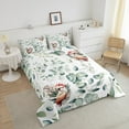 thumbnail image 4 of Erosebridal Cartoon Animal Twin Size Comforter Set Kawaii Parrot Bedding Set, Wild Bird Down Comforter Cute Wildlife Bed Set, Botanical Green Eucalyptus Quilted Duvet, 4 of 6