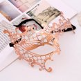 thumbnail image 3 of GOOHOCHY Máscara de media cara de hierro fino Taladro con incrustaciones de metal de oro rosa Máscara de alto grado Accesorios de rendimiento Suministros para fiestas, 3 of 8