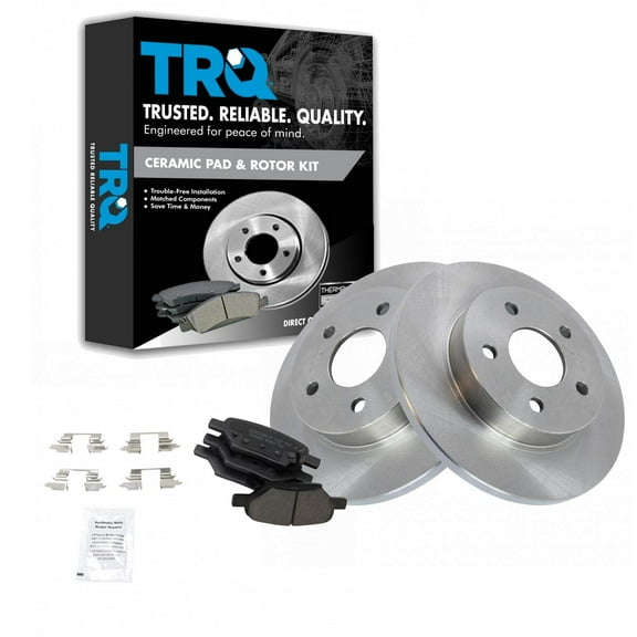 TRQ Rear Brake Pad & Rotor Kit Brake Pads Brake Rotor Ceramic Fits Select 2005-2007 Chevrolet Cobalt 2008-2010 HHR 2004-2012 Malibu 2007-2009 Pontiac G5 2005-2010 G6 Saturn Aura 2004-2007 Ion