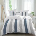 thumbnail image 2 of Blue Gray Striped Bedding 3 Piece Duvet Cover Set Twin Size, Farmhouse Stripe Art Soft Microfiber Comforter Cover with Zipper Closure & Pillowcases, Wrinkle & FadeResistant Quilt Cover, 2 of 9