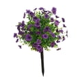 thumbnail image 2 of Artificial Flower Garden Estaca Faux Greenery Arbustos de 24 "Planta artificial para al aire libre Decoración del hogar fuera del hogar violeta, 2 of 8