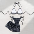 thumbnail image 6 of Women's Two Piece Swimsuits Polka Bikini Tankini Swimsuit With Beach Cover Up Skirt Summer Swimwear 2 Piece Bathing Suits L, 6 of 7