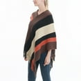 thumbnail image 6 of Summer Clearance Sale! Pitauce Cover Up for Women Patchwork V Neck Crochet Poncho Knitting Cape Asymmetric Tassel Hem Shawl Versatile Wrap Tops, 6 of 6