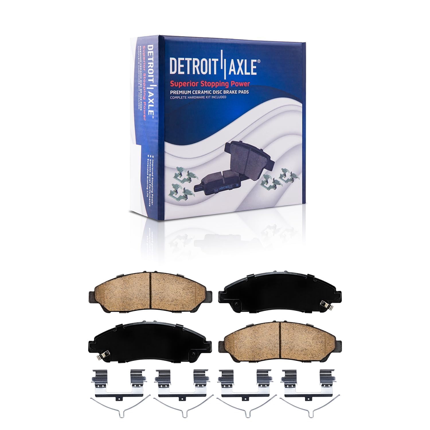 Detroit Axle - Brake Kit for 16-22 Honda Pilot 17-25 Ridgeline, 12.60" Front and 12.95" Rear Drilled and Slotted Brake Rotors Ceramic Brake Pads 2018 2019 2020 2021